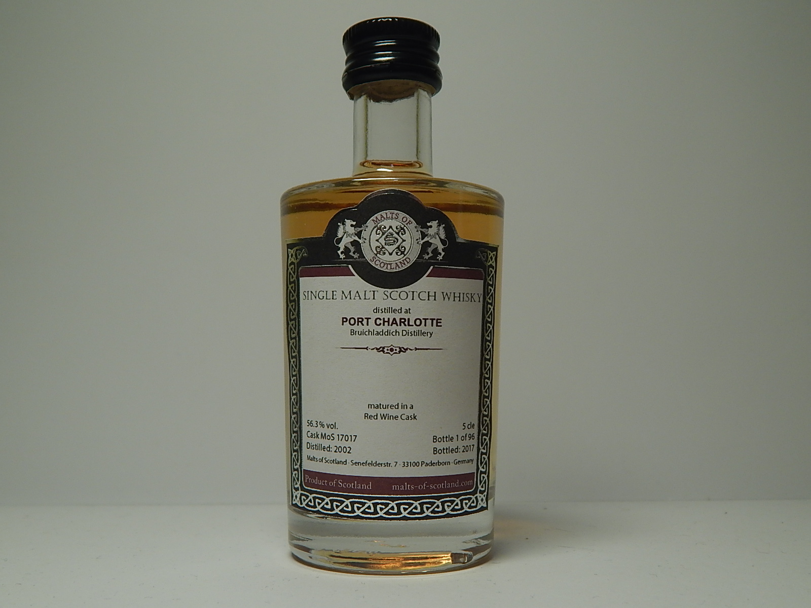  SMSW Red Wine Cask 15yo 2002-2017 "Malts of Scotland" 5cle 56,3%vol.